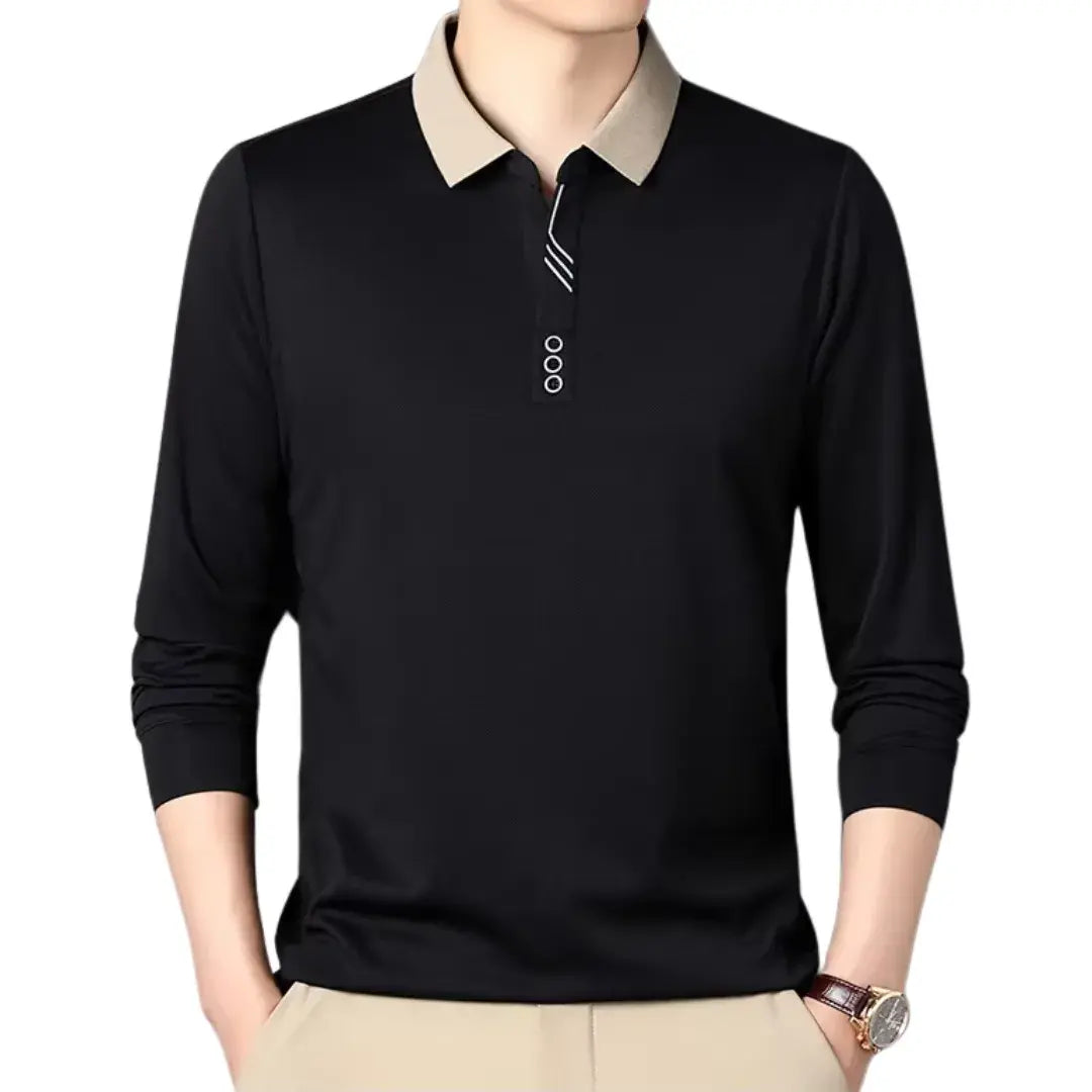 Long-sleeve Polo Shirt - Solid Style Essential