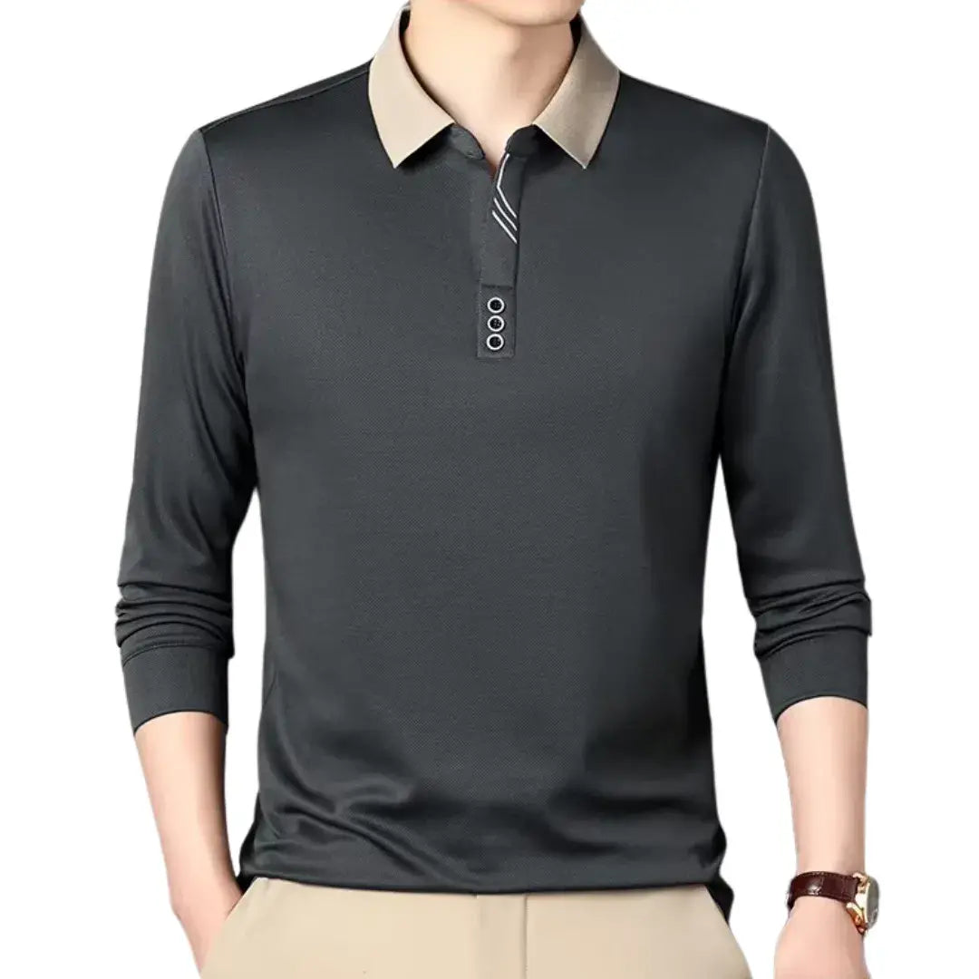 Long-sleeve Polo Shirt - Solid Style Essential