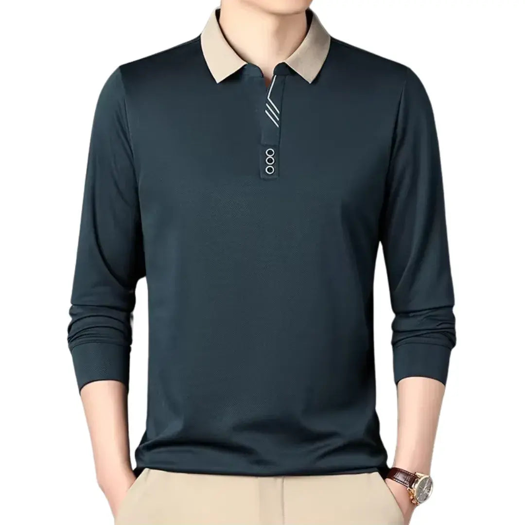 Long-sleeve Polo Shirt - Solid Style Essential