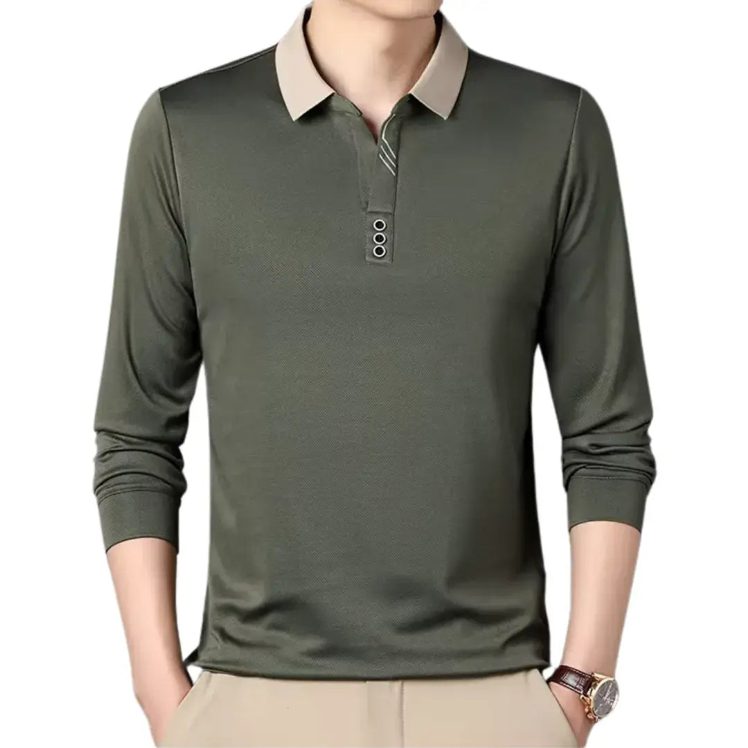 Long-sleeve Polo Shirt - Solid Style Essential