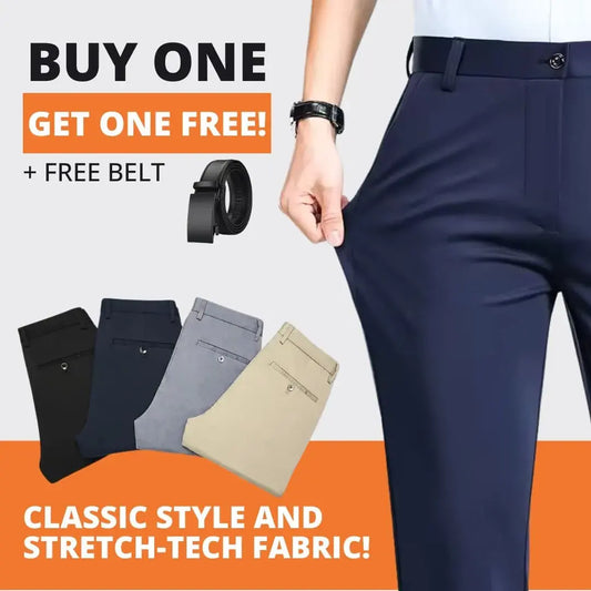 [BUY 1, GET 1 FREE + FREE BELT] - Dress Trousers FlexTech